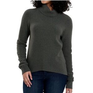 Kuhl Solace Women's Turtleneck Sweater Ribbed Forest Green Casual Top Size Small